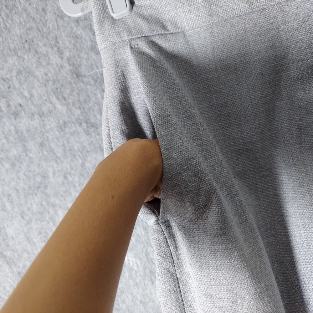 NWOT Zara Women Dress Pants 4 Gray Crop Straight Leg Trouser Woven Flat Front - Picture 5 of 11
